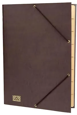 Produktbild von RNK Gummizugmappe 35x25cm braun 9 Fächer Sichtstanz.u.Registerschn.