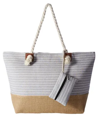Produktbild von Graue XXL Strandtasche mit Reißverschluss
