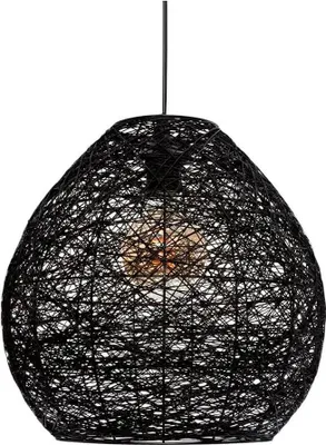 Image de Plafonnier papier noir 'col.mona' ø34x35cm e27 ampoule non incluse