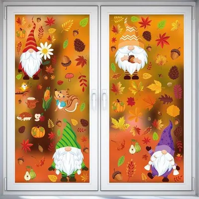 Produktbild von Herbstdekoration für Thanksgiving, selbstklebende Sticker mit Esdoornblättern und kleinen Tieren, 159 Stück