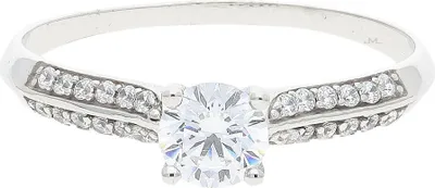 Produktbild von JuwelmaLux Ring 333 Weißgold mit synth. Zirkonia JL39-07-0366 54