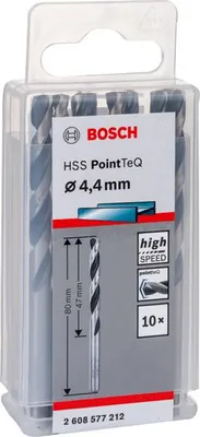 Produktbild von Metallspiralbohrer HSS PointTeQ, DIN 338, 4,4 mm, 10er-Pack