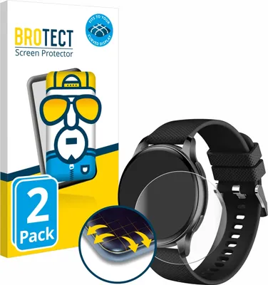 Produktbild von 2x BROTECT Fullscreen Schutzfolie für Maoo Ventura AMOLED Smartwatch 1.32" Displayschutz Folie Fullcover Klar Transparent