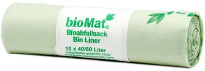 Productafbeelding van Biomat Wastebag Compostable 40/60 Liter (10 stuks)