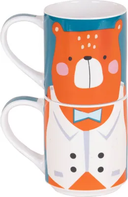 Zdjęcie produktu dla Zestaw prezentowy: 2 kubki porcelanowe dla dziecka, 2 x 265 ml