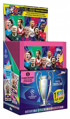 Image de Champions League 2025/26 Topps Stickers 10 Packets = 60 Uefa Stickers