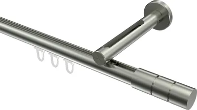 Produktbild von Interdeco Innenlaufstange / Gardinenstange mit Innenlauf Edelstahl-Optik, Typ Siteno Elanto (Rillenzylinder), 20 mm Ø 1-läufig, 600 cm