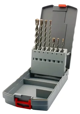 Productafbeelding van SDS Plus boorset, 7-delig. Hardmetalen kruiskoppen, PGM, 5/6/8x110mm, 6/8/10/12x160mm
