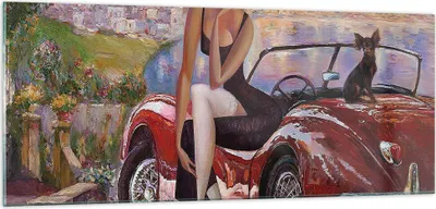 Produktbild von Bilder auf glas - frau modern - 100x40cm - Glasbilder - Wandbilder - Bilder - Kunstdruck - zum Aufhängen bereit - Wanddekoration aus Glas - Glas Bilder - Wandbild auf Glas - Einteilig - GAB100x40-3468
