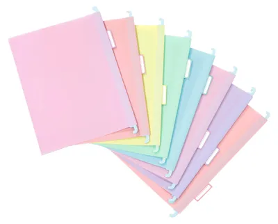 Immagine prodotto di Viquel - Set di 8 cartelle portadocumenti in plastica, colori arcobaleno pastello