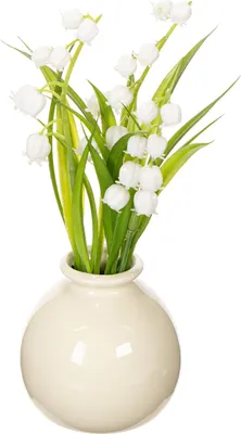 Produktbild von Kunstblumen Maiglöckchen Dekoarrangement in Keramikvase