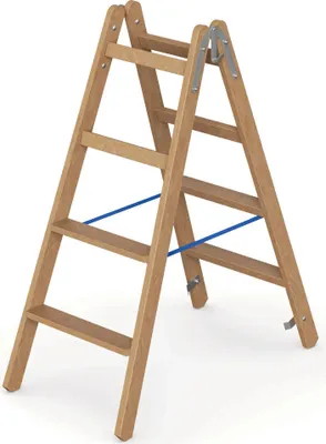 Produktbild von Werner Holz Stufenstehleiter zweiseitig begehbar 2x4 Stufen
