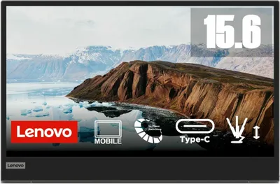 Produktbild von Lenovo L15 Monitor, 39,6 cm (15.6"), 1920 x 1080 Pixel, Full HD, LED, 1 ms, Schwarz, Grau