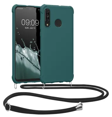 Produktbild von kwmobile Necklace Case kompatibel mit Huawei P30 Lite Hülle - Cover mit Kordel zum Umhängen - Silikon Schutzhülle Petrol