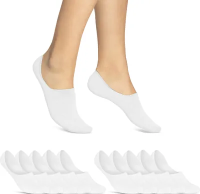 Produktbild von 10 Paar Premium Füßlinge aus gekämmter Baumwolle Damen & Herren Footies ohne drückende Naht - 70103T Weiß 39-42