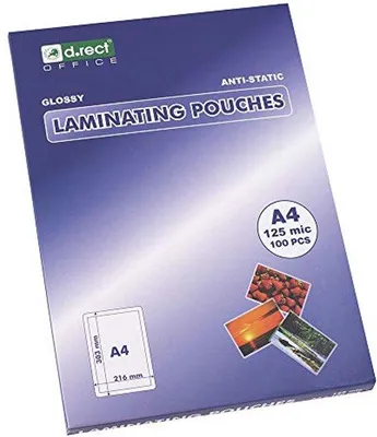 Productafbeelding van Lamineerfolie A4 125mic - Glanzend - 100 Stuks - Transparante Lamineerfolie