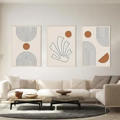 Posterset, abstrakte Blumenmotive, 3er-Set, 50x70 cm, ohne Rahmen