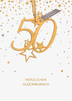 Produktbild von 50 Geburtstag  Unverpackt  Glückwunschkarte im Format 115x17cm mit Ums