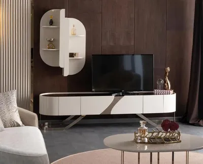 Immagine prodotto di Parete attrezzata Credenza Mensola a muro Mobile TV Credenza bassa TV Specchio
