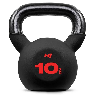 Obrázek produktu pro Hop-Sport litinová kettlebell s neoprenovým potahem, kettlebell 10 kg pro silový trénink