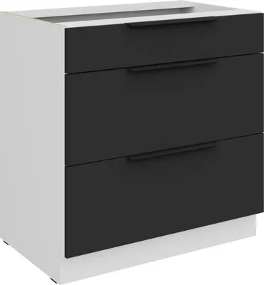 Produktbild von LUNARA Unterschrank mit Schublade – Breite 80 cm, schwarz/weiß
