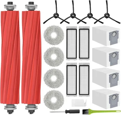 Produktbild von QRevo Zubehör für Roborock QRevo Zubehörset Ersatzteile Saugroboter 4 Staubbeutel, 4 Filter, 4 Mop Wischtücher, 2 Hauptbürste, 4 Seitenbürsten