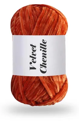 Obrázok produktu pre Chenillegarn, zamatová, veľmi jemná, mandarínková, 100g