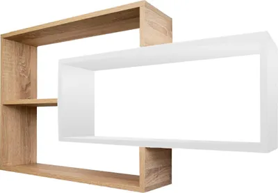 Produktbild von Wandregal Karo Schweberegal aus Holz Natur/Weiß