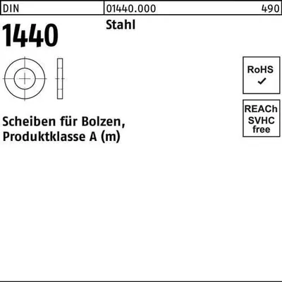 Produktbild von Reyher  1440 U-Scheiben 10,0 x20x2,5 Stahl blank (1000 Stück)
