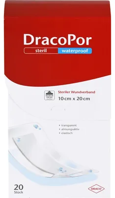 Produktbild von DRACOPOR waterproof Wundverband 10x20 cm steril, 20 St PFL