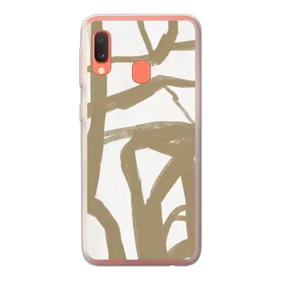 Produktbild von MuchoWow® Handyhülle Schutzhülle Hülle für Samsung Galaxy A20e Braun - Weiß - Abstrakt Silikon Softcase Handy Hülle - Abdeckung