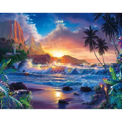 Produktbild von Norimpex Diamond Gemälde Sonnenuntergang auf einer Insel 30x40cm