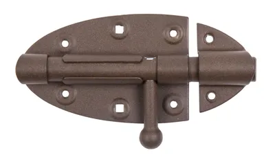 Immagine prodotto di Alberts 300678 Chiusura a catenaccio DURAVIS®, con maniglia rotonda, rivestimento duplex marrone ruggine, piastra 112 x 72, bullone Ø 16 mm
