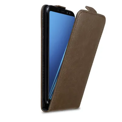 Image de Cadorabo Housse pour Samsung Galaxy A8 2018 Housse de protection marron Flip Etui Housse de téléphone portable Case Cover