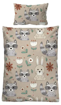 Produktbild von Kinderbettwäsche Feinbiber 100x135 cm 40x60 cm, Taupe