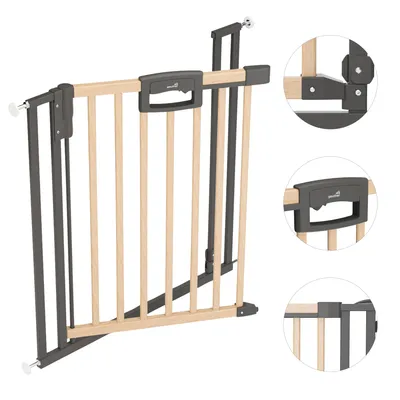 Produktbild von GEUTHER Tür- & Treppenschutzgitter Easylock Wood Plus 80,5–88,5 cm | ohne Bohren | Holz, beidseitig öffnend