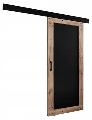 Produktbild von KierMoebel Schiebetür Komplettset ADIO 2, Wohnzimmer Schiebetür Craft Gold & Schwarz 76x205x3,2 cm