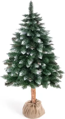 Zdjęcie produktu dla Choinka sztuczna świąteczna Cristal 150 cm z brokatem zielona na pniu