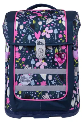 Produktbild von McNeill Schulranzen Ergo Compacto Schoolbag Set 5-teilig In The Garden dunkelblau