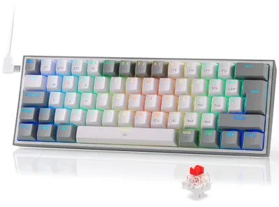 Obrázek produktu pro K617 Fizz, herní klávesnice, kabelová, RGB, 62 kláves, rozložení QWERTZ, šedá barva