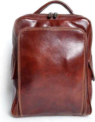 Image de Sac à dos en cuir, couleur marron foncé
