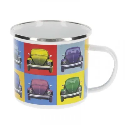 Immagine prodotto di VW Beetle - Tazza smaltata, 500 ml, Multicolore