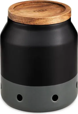 Produktbild von Famanu Knoblauchbehälter mit Deckel - Schwarz/Grau