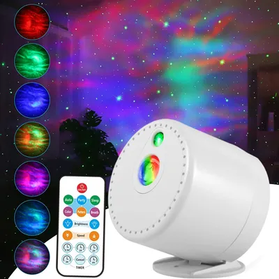 Obrázek produktu pro LED projektor hvězdné oblohy 14 barevných efektů, projektor Galaxy Aurora Stmívatelný časovač s dálkovým ovládáním, náladové noční světlo Ložnice Party