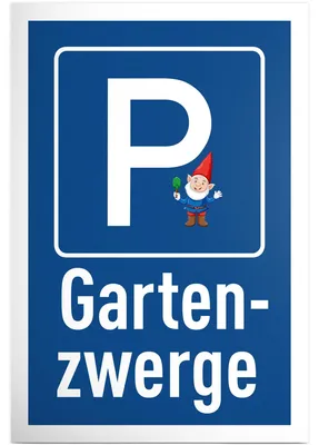 Produktbild von Wetterfester Gartenzwerg als Parkschild