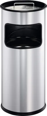 Obrázek produktu pro DURABLE Odpadkový koš kovový 17L oválný s popelníkem, st?íbrná, 333023