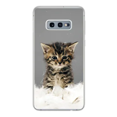 Produktbild von MuchoWow® Handyhülle Schutzhülle Hülle für Samsung Galaxy S10e Katze - Kätzchen - Federn Silikon Softcase Handy Hülle - Handy