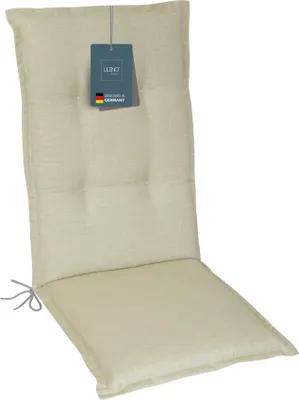Produktbild von LILENO HOME Gartenstuhl Auflagen als [1er Set - Hochlehner] in Beige - bequeme Liegen als Sitzauflagen für Gartenmöbel - Stuhlkissen für Gartenstühle und Klappstühle