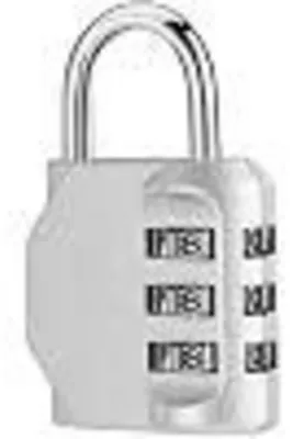 Image de Cadenas numérique à 3 chiffres, argentée, pour valise, sac à dos, casier, 1 pièce