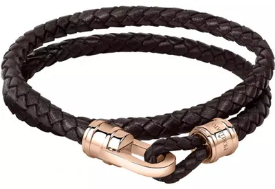 Zdjęcie produktu dla Brązowa podwójna bransoletka skórzana Moody SQH3 - Długość: 40 cm.
